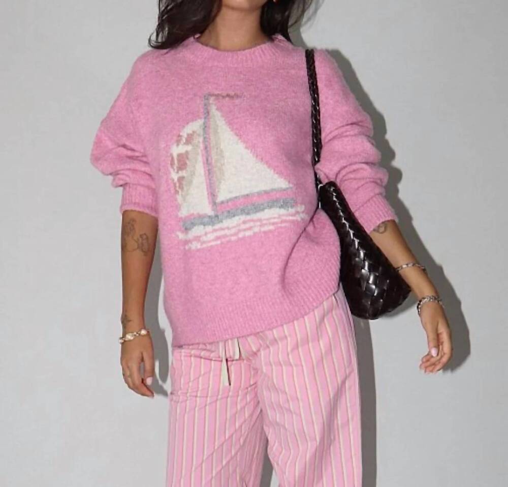 NEW BAILEY ROSE women's come sail away sweater in french pink